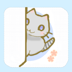 [LINEスタンプ] しっぽとせなかに灰色の縞がある猫の画像（メイン）