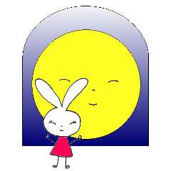 [LINEスタンプ] うさことお月さまの画像（メイン）