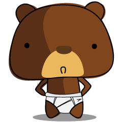 [LINEスタンプ] Muffin Kuma2(baby) : Bear chocolate.の画像（メイン）