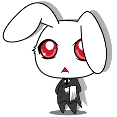 [LINEスタンプ] Bunny Eye Red