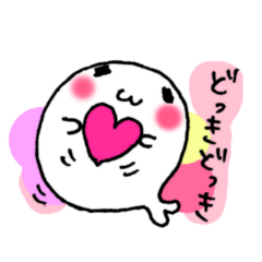 [LINEスタンプ] でへへへアザラシ（すきすきバージョン）の画像（メイン）