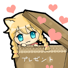 [LINEスタンプ] 猫耳少女のニャーちゃん 日本語バージョンの画像（メイン）