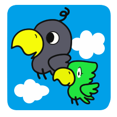 [LINEスタンプ] カーラス君とオウムくん