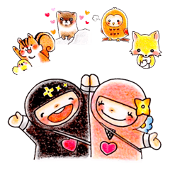 [LINEスタンプ] ★忍者と自然の仲間たち★