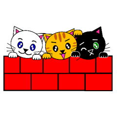 [LINEスタンプ] 3匹のこねこ 1（文字なし)シロ・トラ・クロ