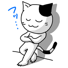 [LINEスタンプ] ほぼ白ネコ その2