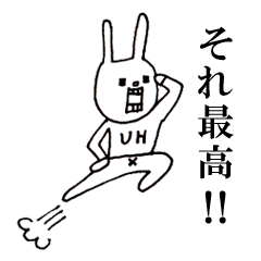 [LINEスタンプ] ウサギのウーのホメホメスタンプの画像（メイン）