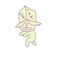 [LINEスタンプ] 何か被り物してるゆるいキャラの画像（メイン）