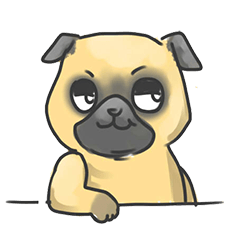 [LINEスタンプ] わがままパグ犬