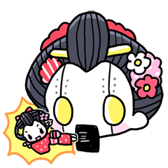 [LINEスタンプ] 舞え！芸者ロボ☆