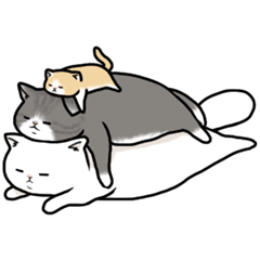 [LINEスタンプ] デブ猫3兄弟