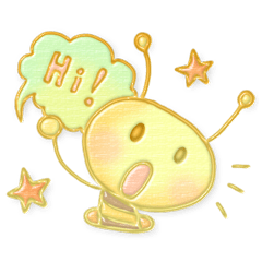 [LINEスタンプ] ペタっと使えるぷくぷく金色シール帳