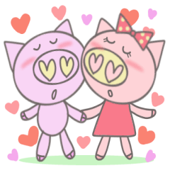 [LINEスタンプ] ぶたのぶーすけ＆ぶー子