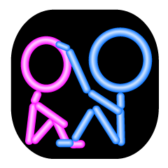 [LINEスタンプ] ネオン管の棒人間の画像（メイン）