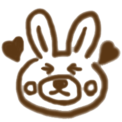 [LINEスタンプ] うさぎのうーたん（チョコペンバージョン）の画像（メイン）