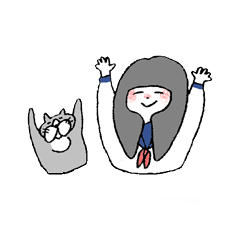 [LINEスタンプ] 猫と女の子