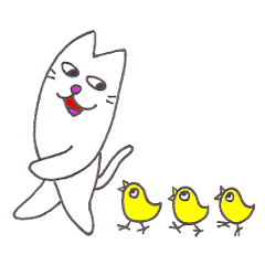 [LINEスタンプ] 幸せの白い猫の画像（メイン）