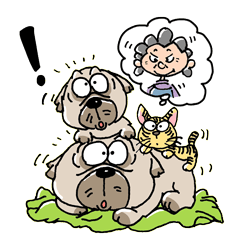 [LINEスタンプ] パグと子供達のファンタジーワールドPART3の画像（メイン）