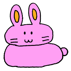 [LINEスタンプ] ピンクのぽっちゃりうさぎの画像（メイン）