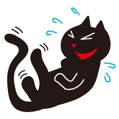 [LINEスタンプ] オーバーアクション黒猫の画像（メイン）