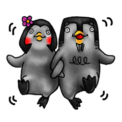 [LINEスタンプ] ペンギンカップル ペン子とギン太の画像（メイン）