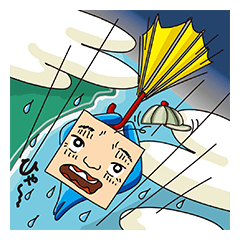 [LINEスタンプ] それゆけ！！コクボくん11 日本の梅雨の画像（メイン）