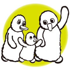 [LINEスタンプ] ペンギンおやこ(パパママボク)のスタンプ。