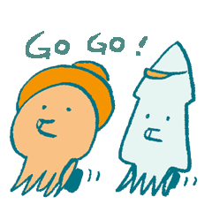 [LINEスタンプ] さすらいのタコとイカ