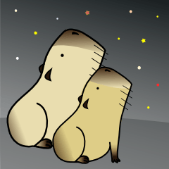 [LINEスタンプ] ぱるとむタウンのカピバラ兄弟