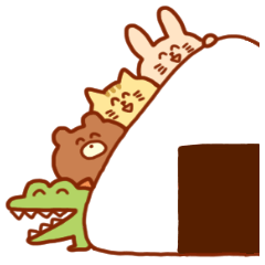 [LINEスタンプ] おにぎりとどうぶつ