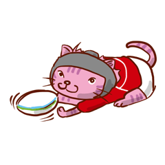 [LINEスタンプ] ラグビーと猫