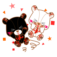 [LINEスタンプ] クマの兄弟 くろくまさんとしろくまさん