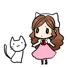 [LINEスタンプ] しろねこさんとネコ子の画像（メイン）