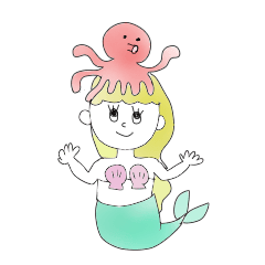 [LINEスタンプ] 人魚と海の仲間たちの画像（メイン）