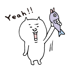 [LINEスタンプ] 一言白ねこの画像（メイン）