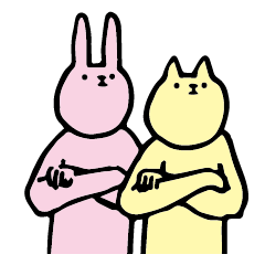 [LINEスタンプ] ウサギとネコの画像（メイン）