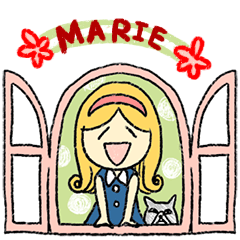 [LINEスタンプ] レトロガール・marieちゃん