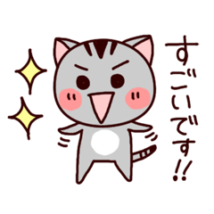 [LINEスタンプ] 食いしん坊ねこ「まめ太」の敬語スタンプの画像（メイン）