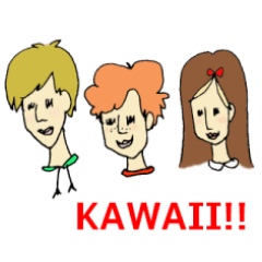 [LINEスタンプ] KAWAII お友達3人組スタンプの画像（メイン）