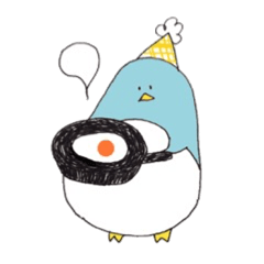 [LINEスタンプ] ペンギンとシロクマの素朴なスタンプの画像（メイン）